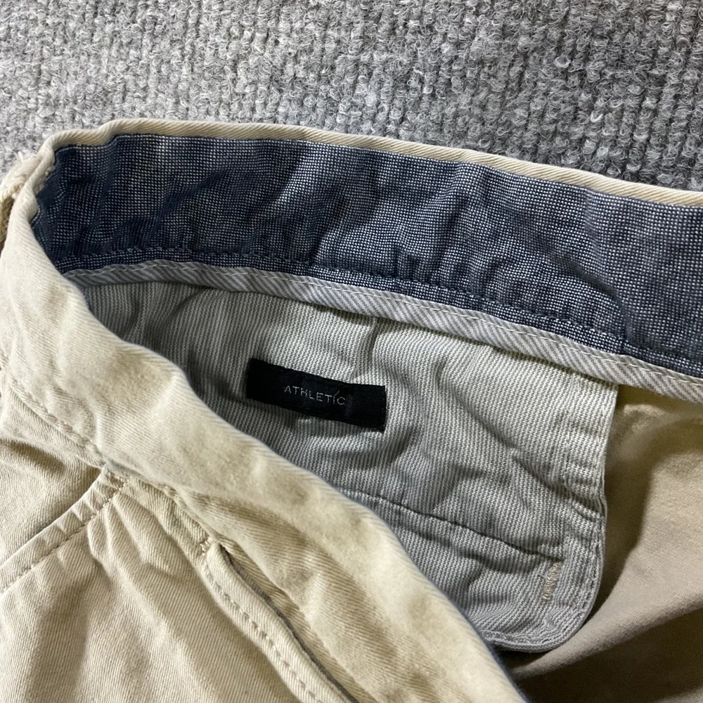 J.Crew Stretch Chino Pants Mens 35x30 Athletic Fit Khaki Tan Twill Trousers